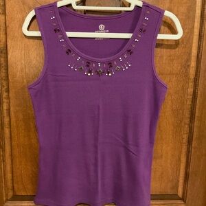 Purple Embellished Women's Top